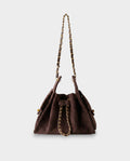 LUMI Sheepskin Suede Drawstring Shoulder Bag