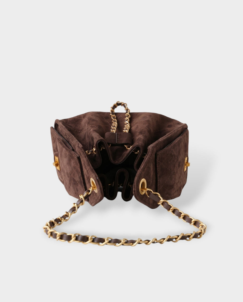 LUMI Sheepskin Suede Drawstring Shoulder Bag