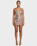 ALMIYA Pink Sequin Diamond Bodycon Mini Dress