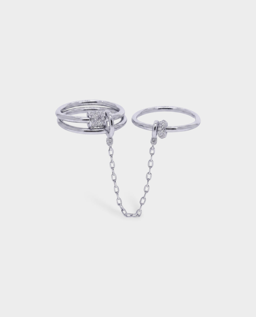 Two-Finger Crystal Pavé Bar Ring