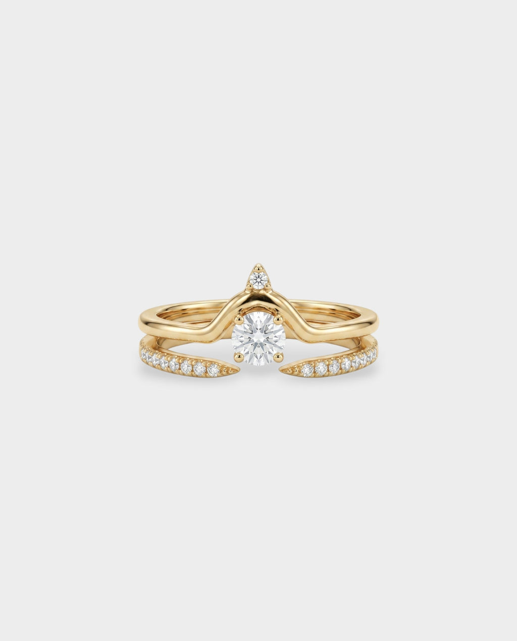 Chevron Stack Crystal Ring