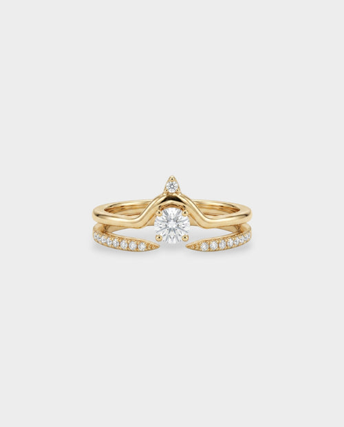 Chevron Stack Crystal Ring