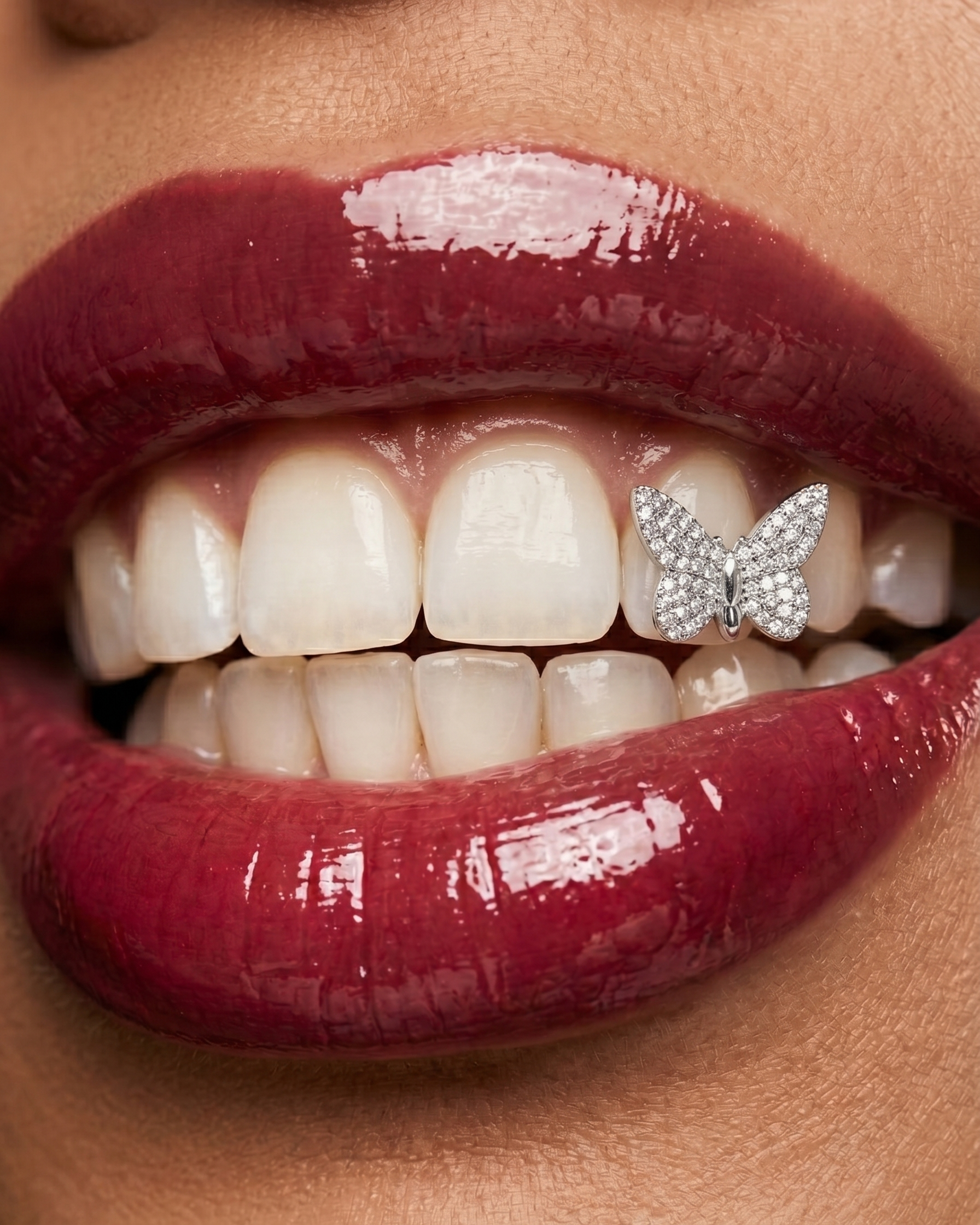 Butterfly Crystal Stone Tooth Grill