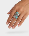 Dual Turquoise Stone Wrap Ring