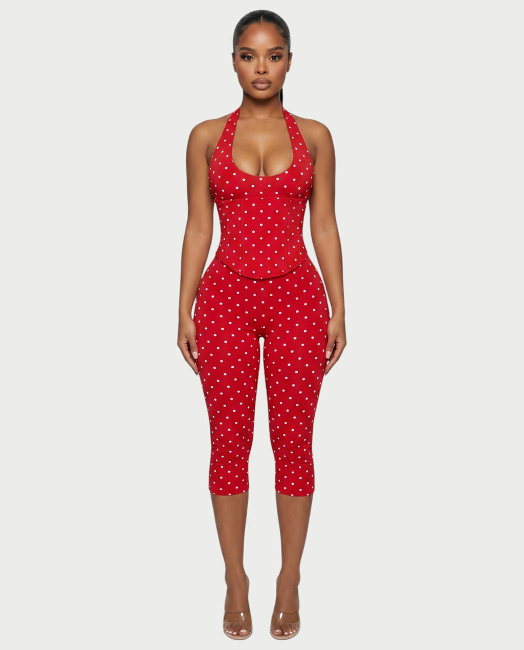 LERANIA Polka Dot Jumpsuit & Corset Set