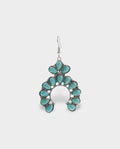 Turquoise Cluster Crescent Drop Earrings
