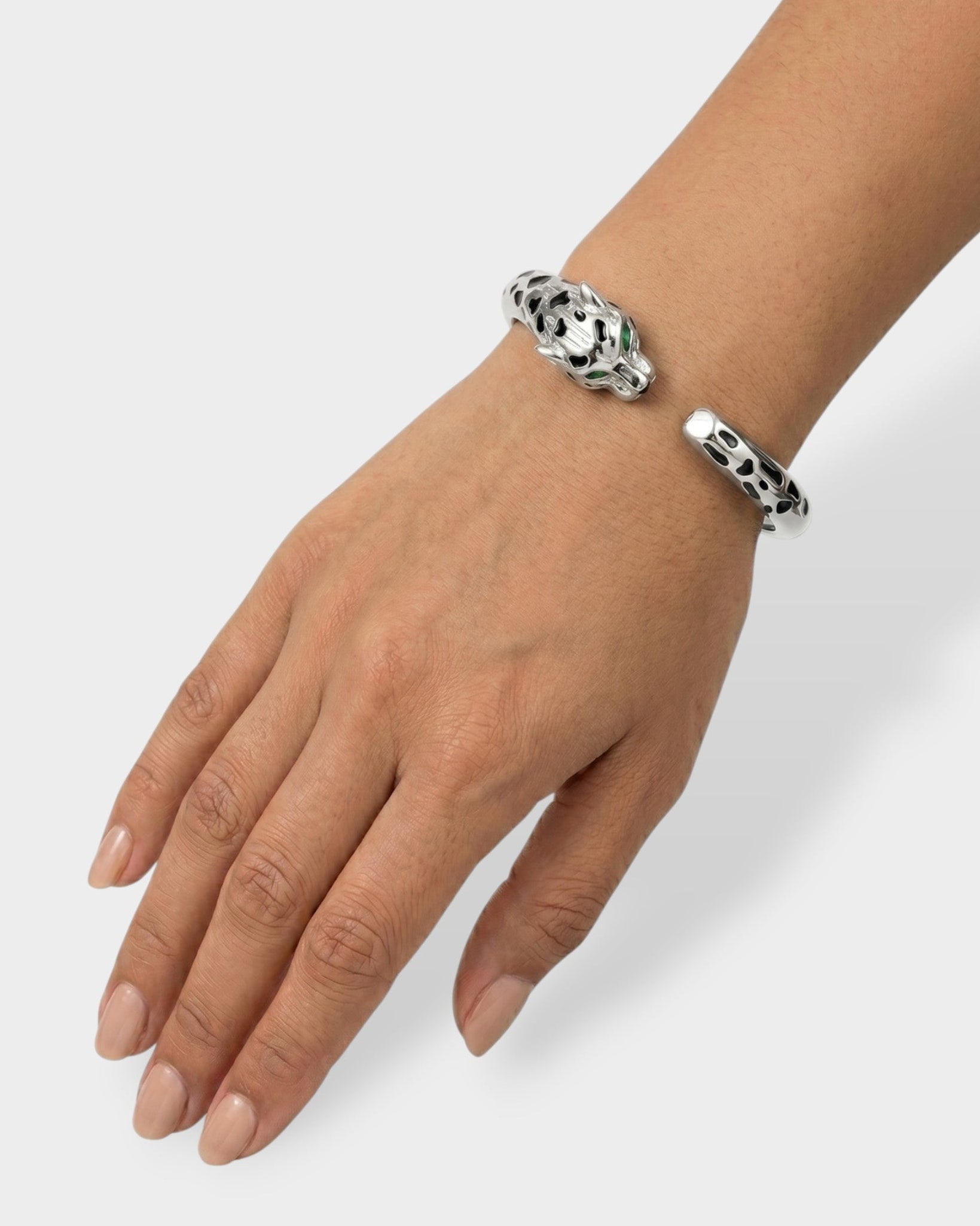 Leopard Hinged Cuff Bracelet