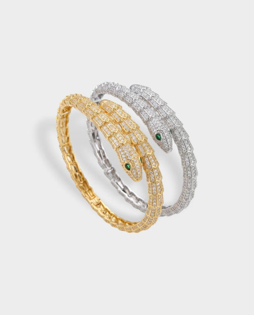 Crystal Pavé Snake Wrap Bracelet