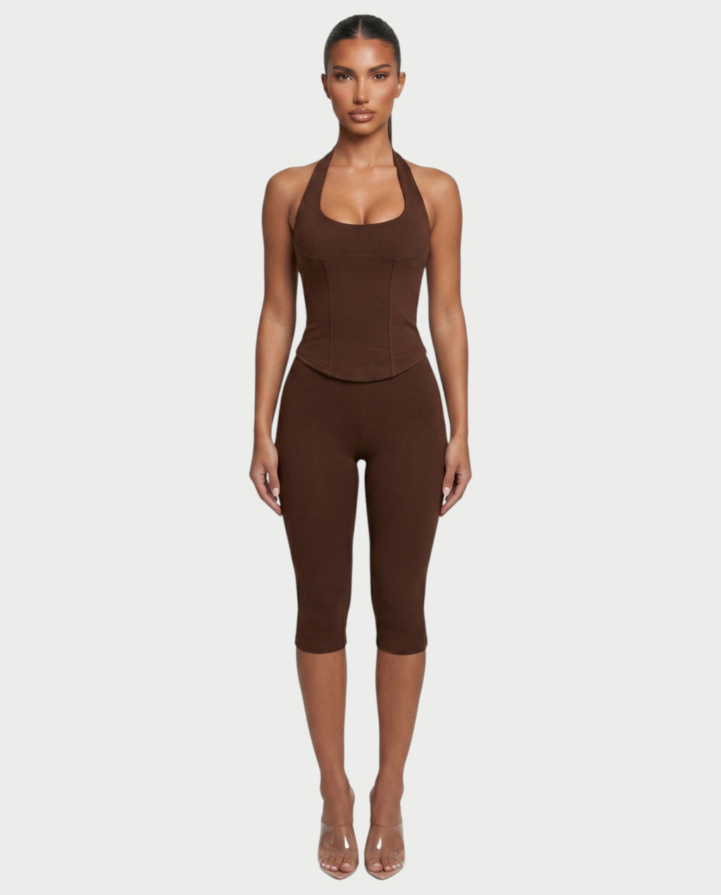 MINDA Halter Crop Top & Capri Pants Set