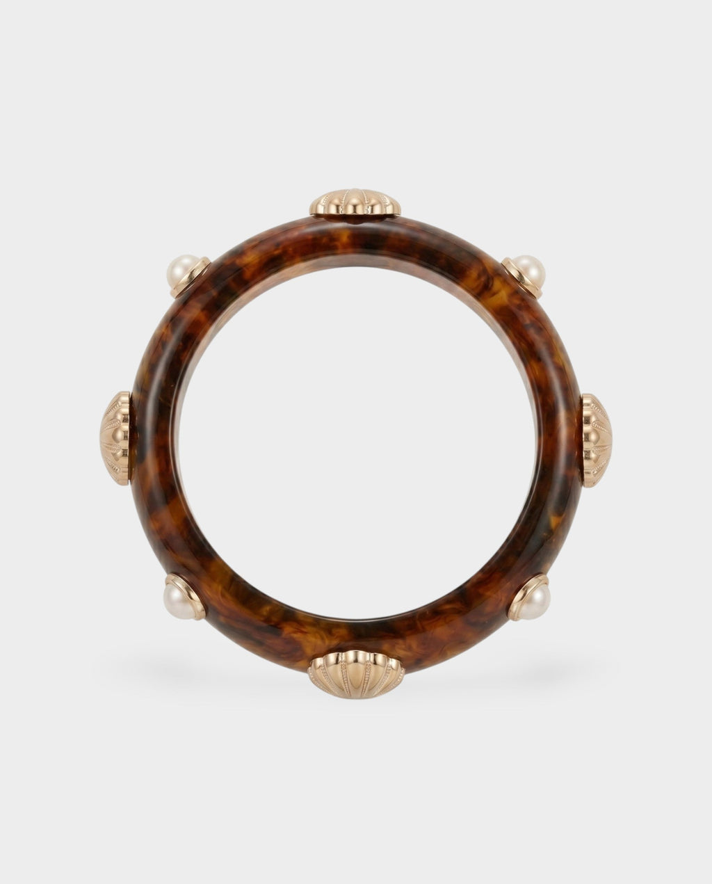 Shell & Pearl Resin Bangle Bracelet