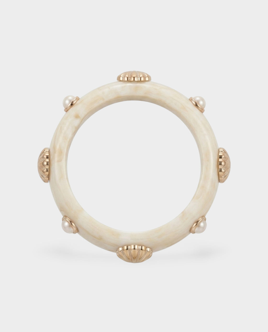 Shell & Pearl Resin Bangle Bracelet