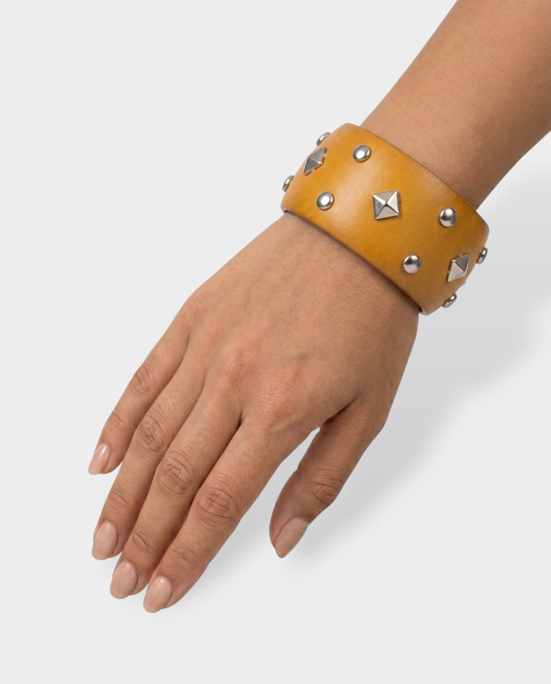 Wooden Studded Cuff Bracelet