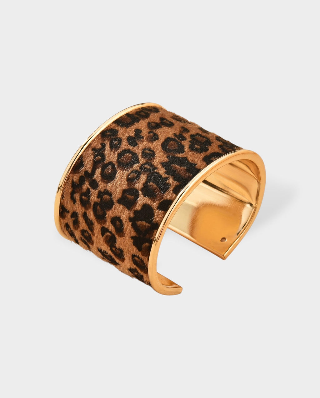 Leopard Faux Fur Wide Cuff Bracelet
