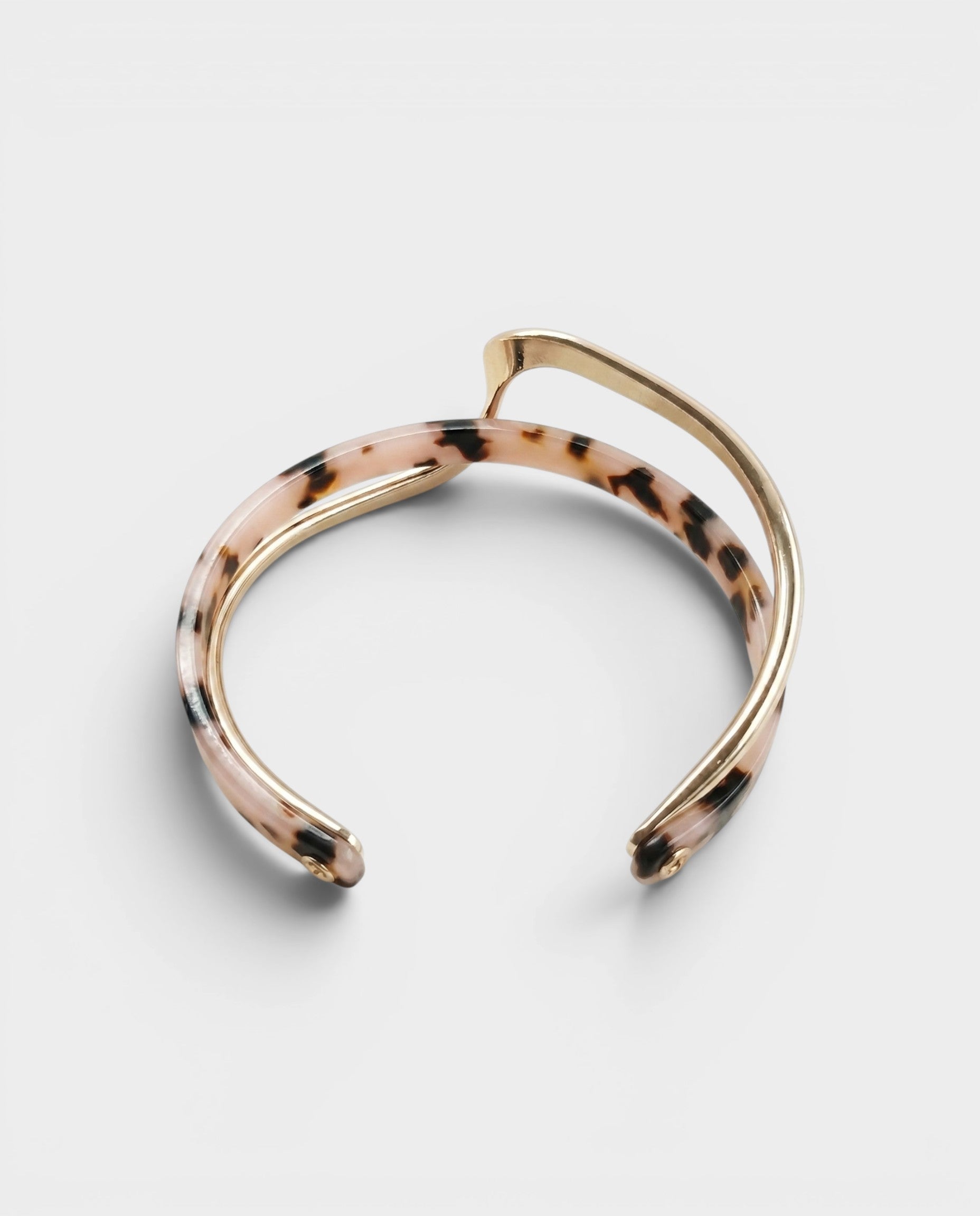 Gold-Tone Twisted Resin Cuff Bracelet