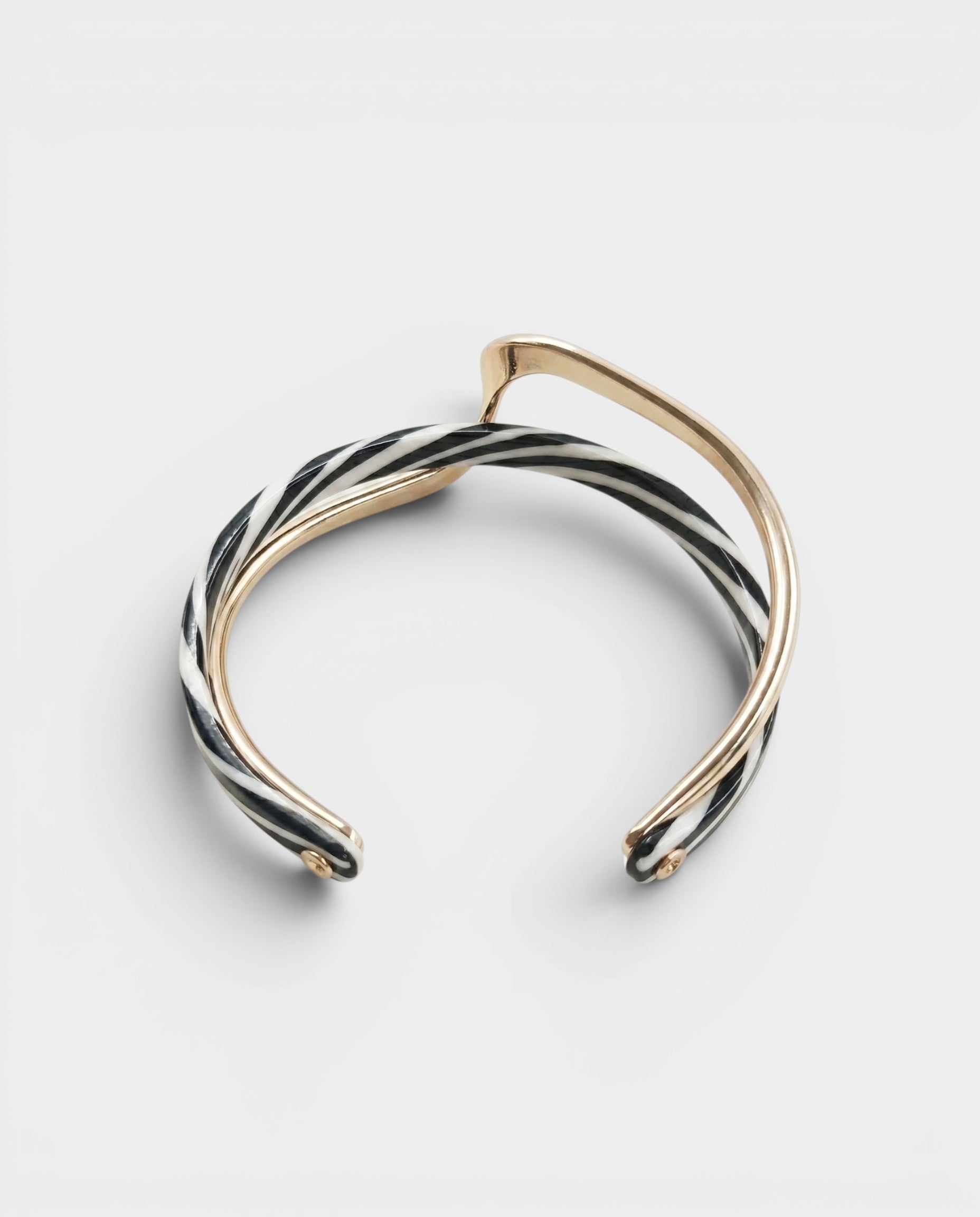 Gold-Tone Twisted Resin Cuff Bracelet