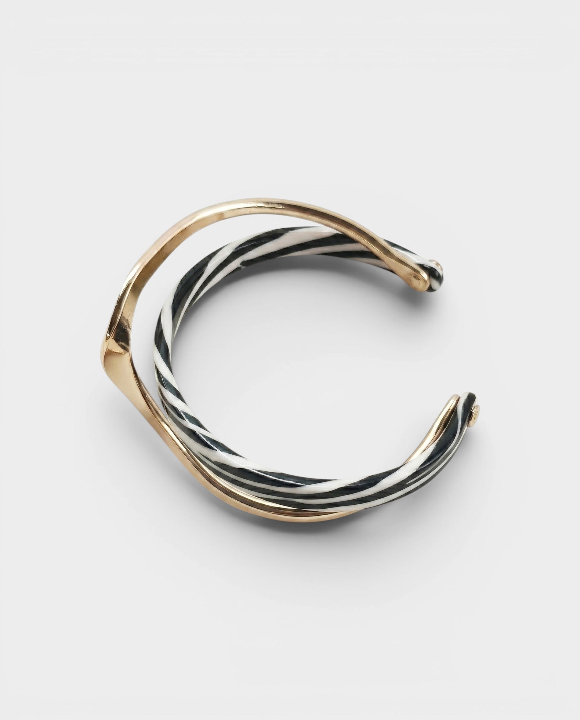Gold-Tone Twisted Resin Cuff Bracelet