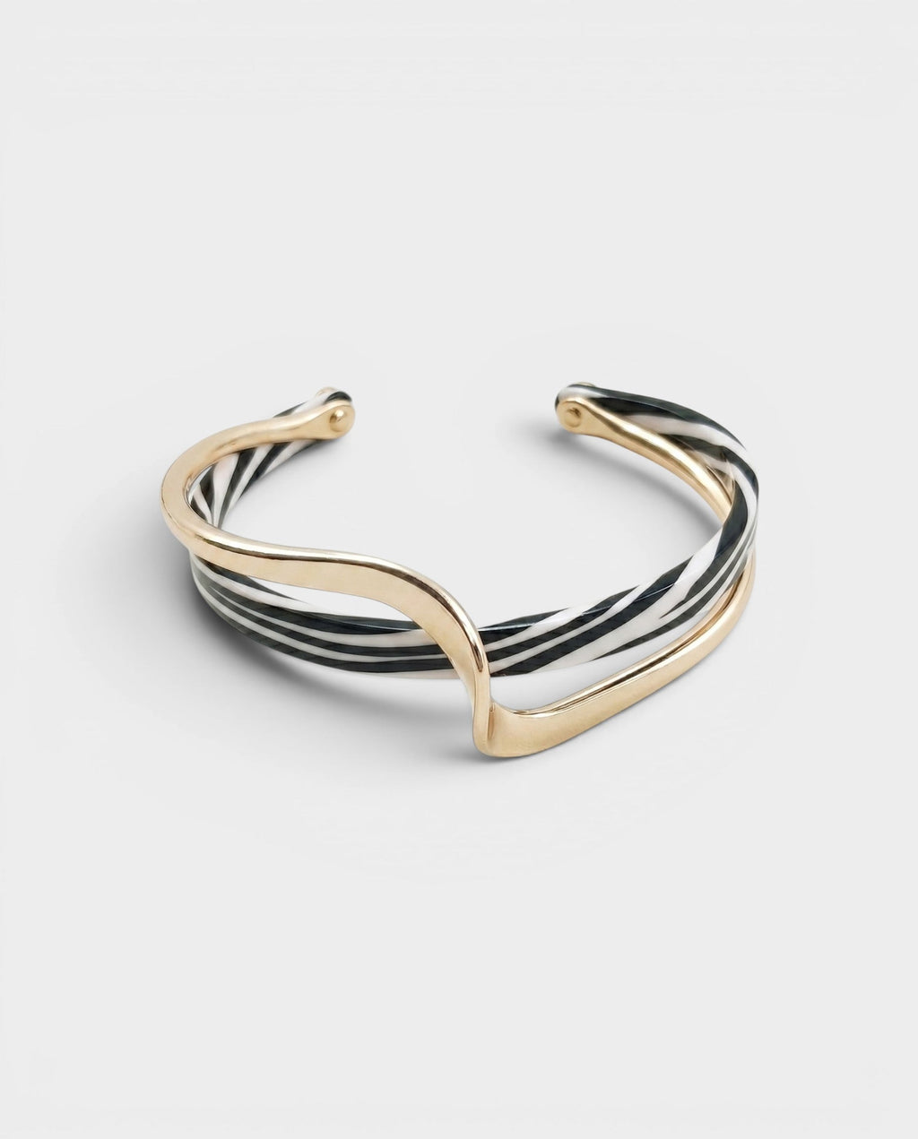 Gold-Tone Twisted Resin Cuff Bracelet