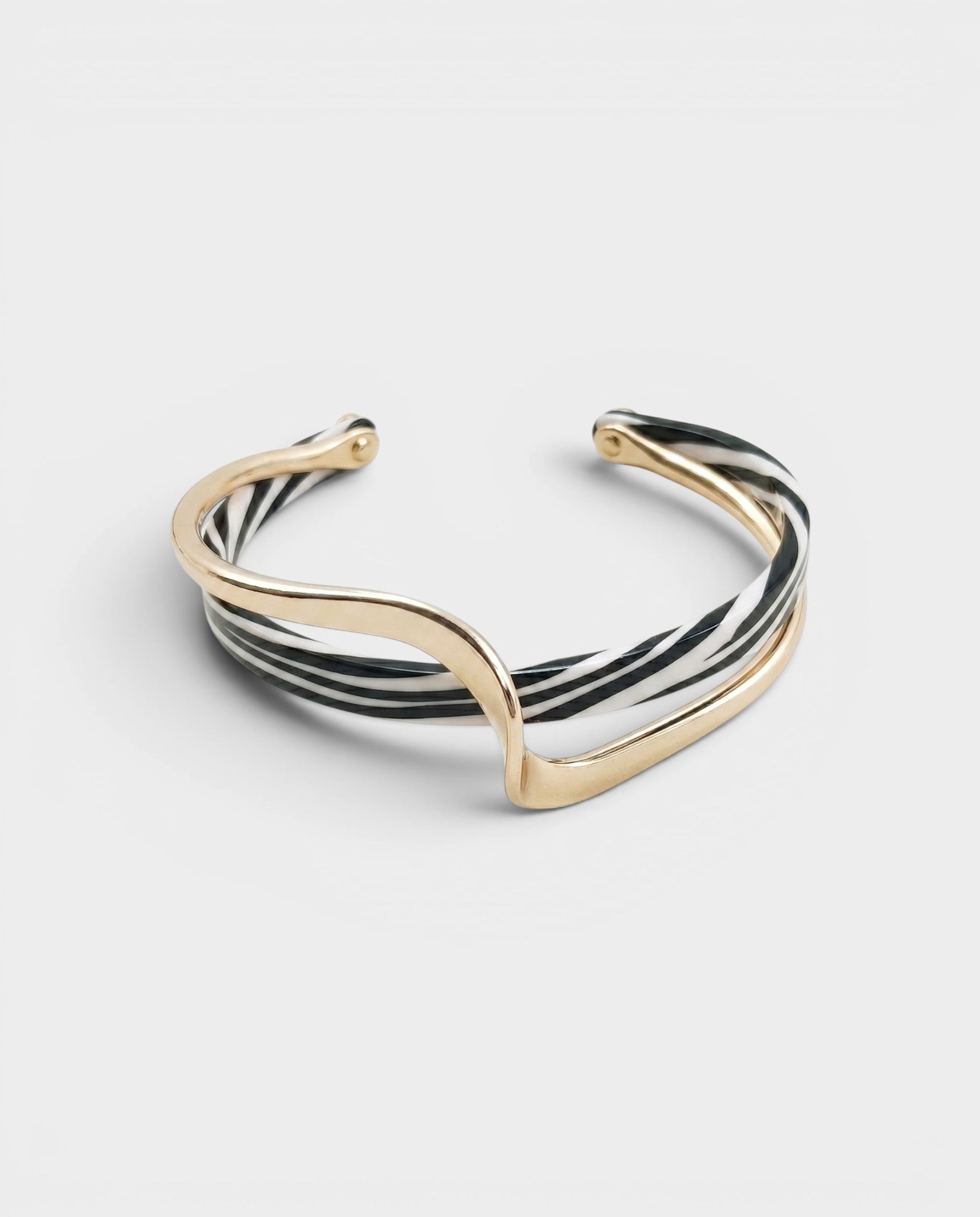 Gold-Tone Twisted Resin Cuff Bracelet
