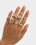 10-Piece Engraved Stackable Ring Set