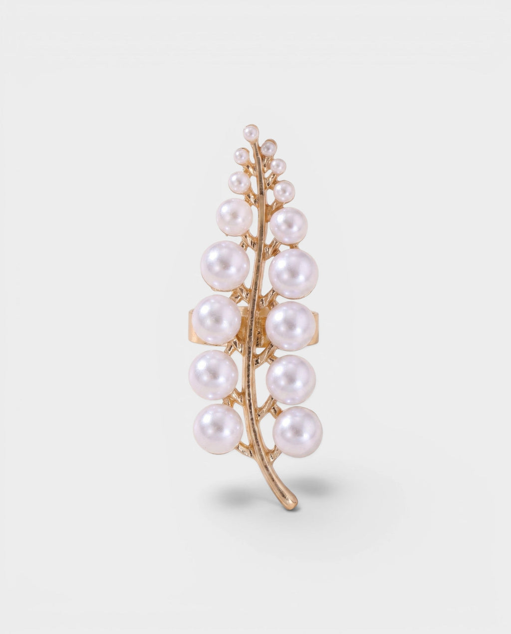 Gold Leaf Pearl Cluster Ring