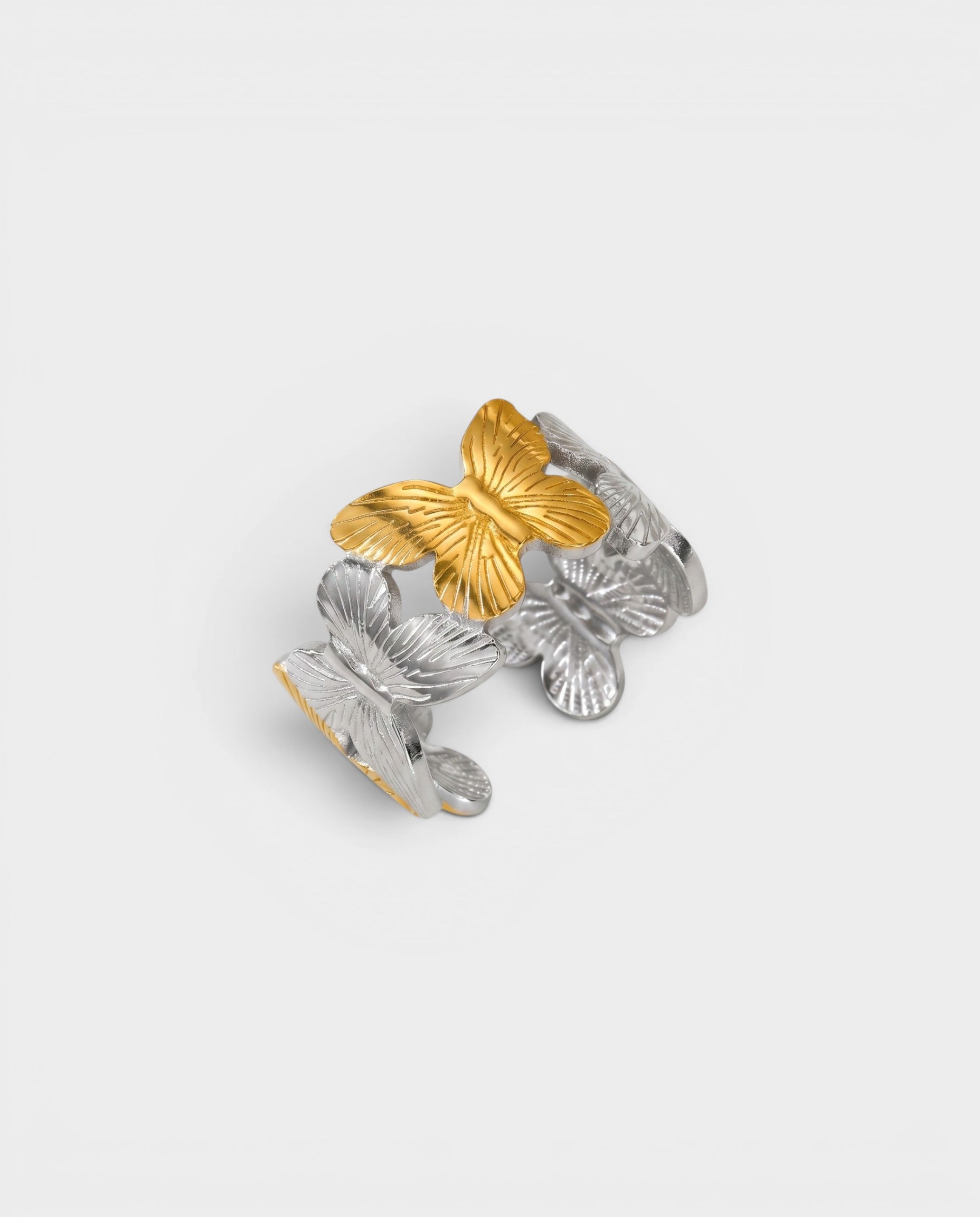 Two-Tone Butterfly Accent Ring