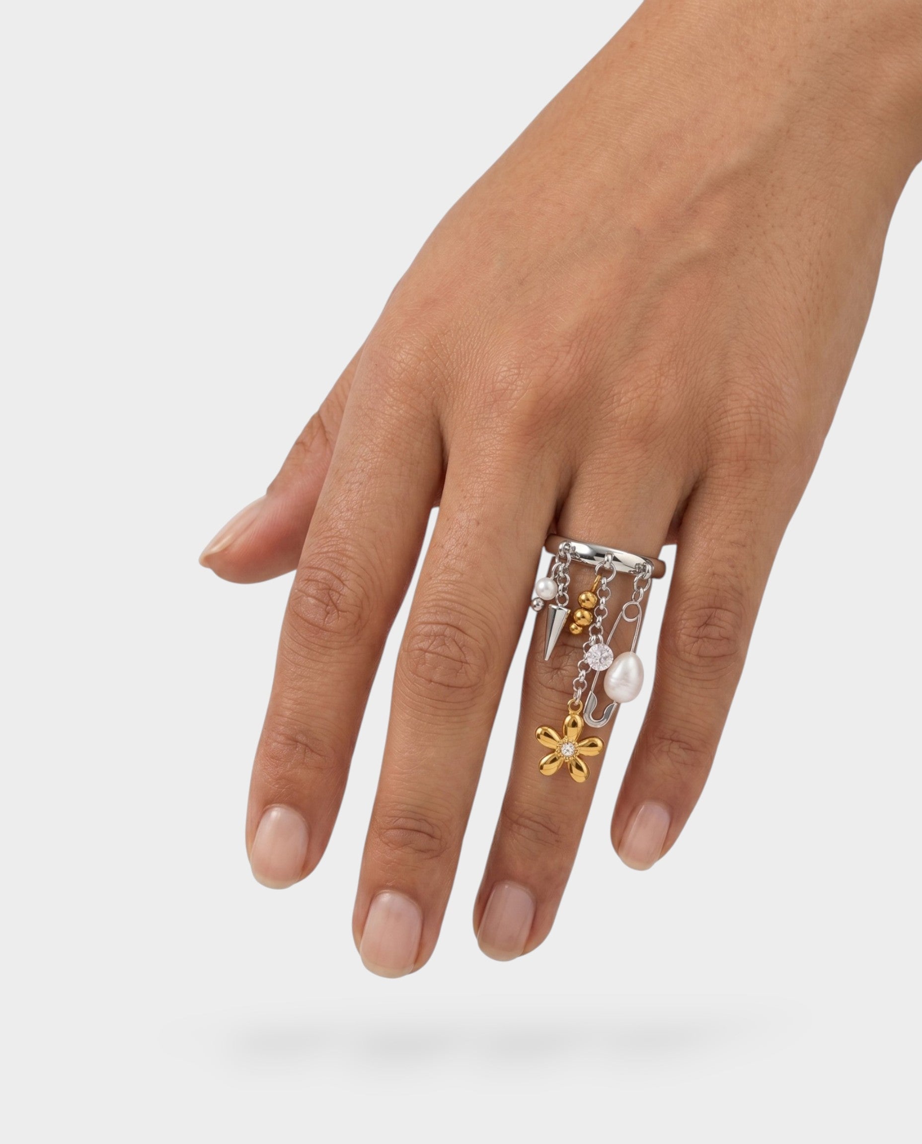 Multi-Charm Tassel Wrap Ring