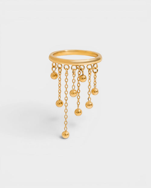 Multi-Charm Tassel Wrap Ring