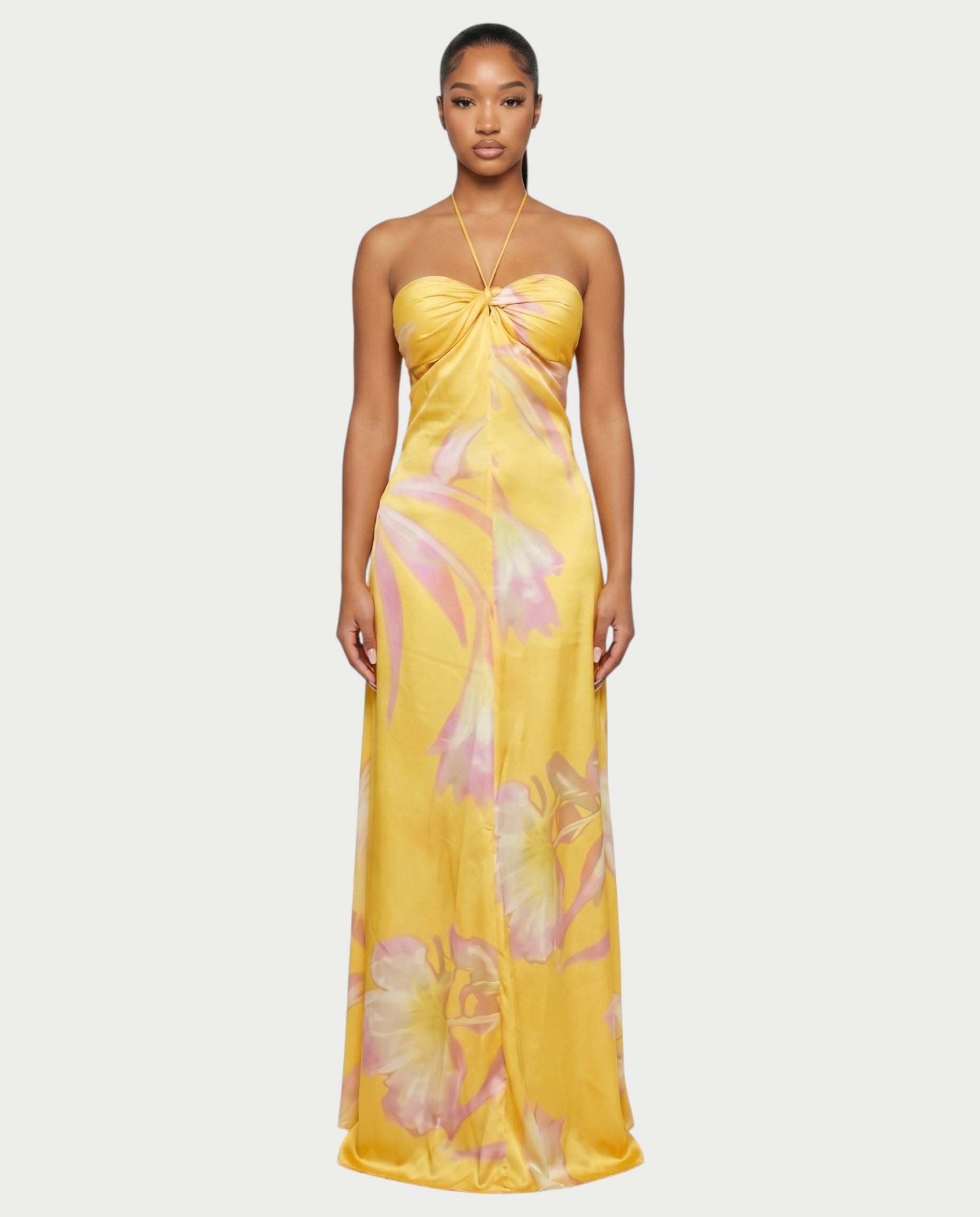 VEDA Halter Neck Sleeveles Maxi Dress