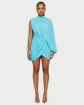 ALFINA Draped One-Shoulder Mini Dress
