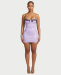 ANIRA Lace Trim Underwire Bust Bodycon Mini Dress