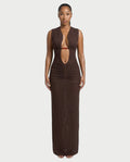 SIONE Crochet Backless Maxi Dress
