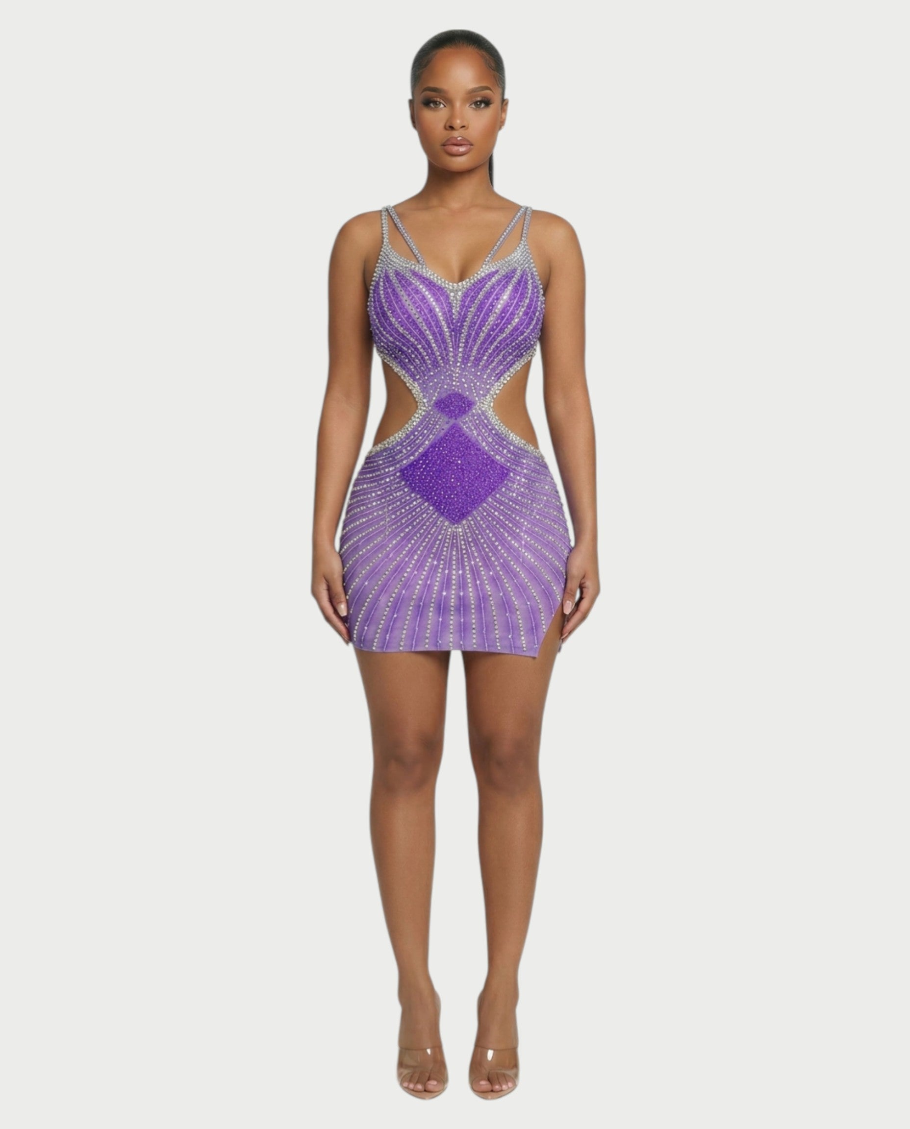 BRELLIE Crystal Cut-out Bodycon Mini Dress