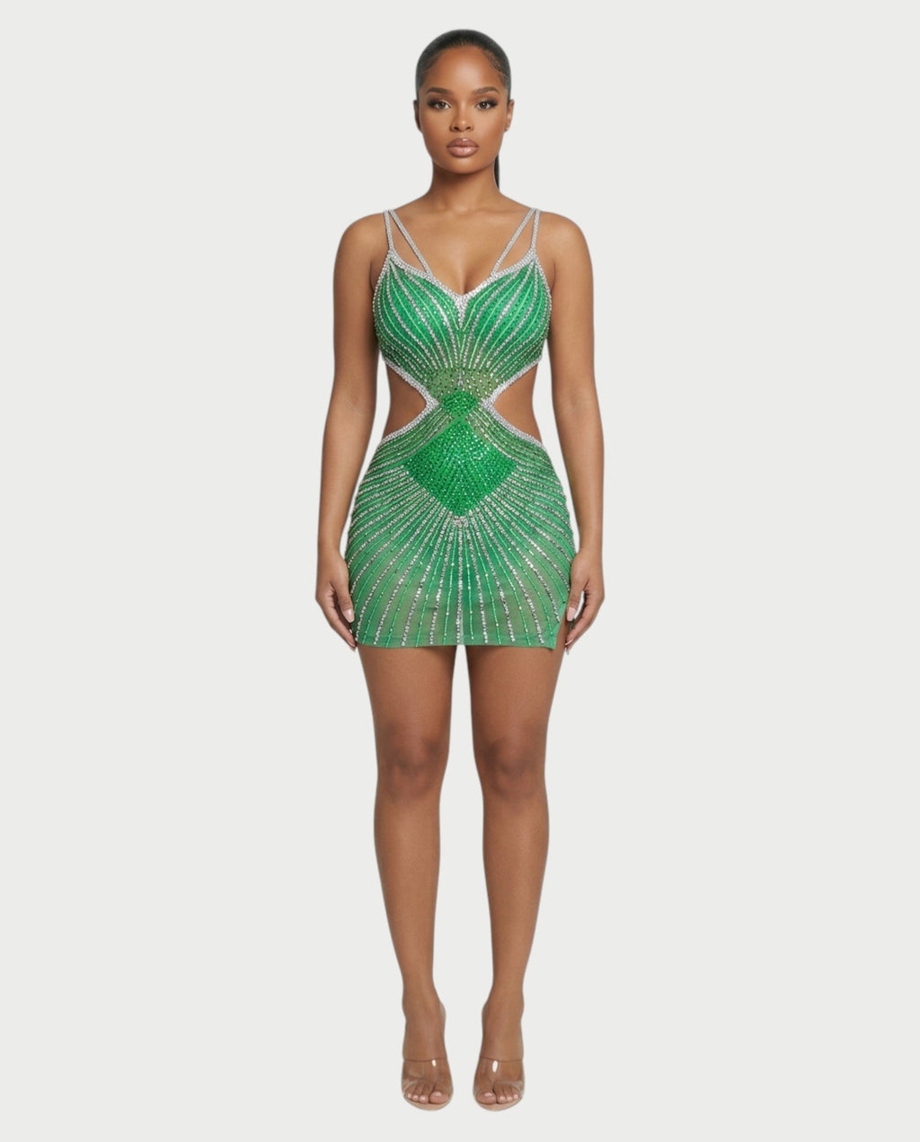 BRELLIE Crystal Cut-out Bodycon Mini Dress