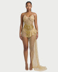 HESUYA Side Tulle Sequin Mini Dress