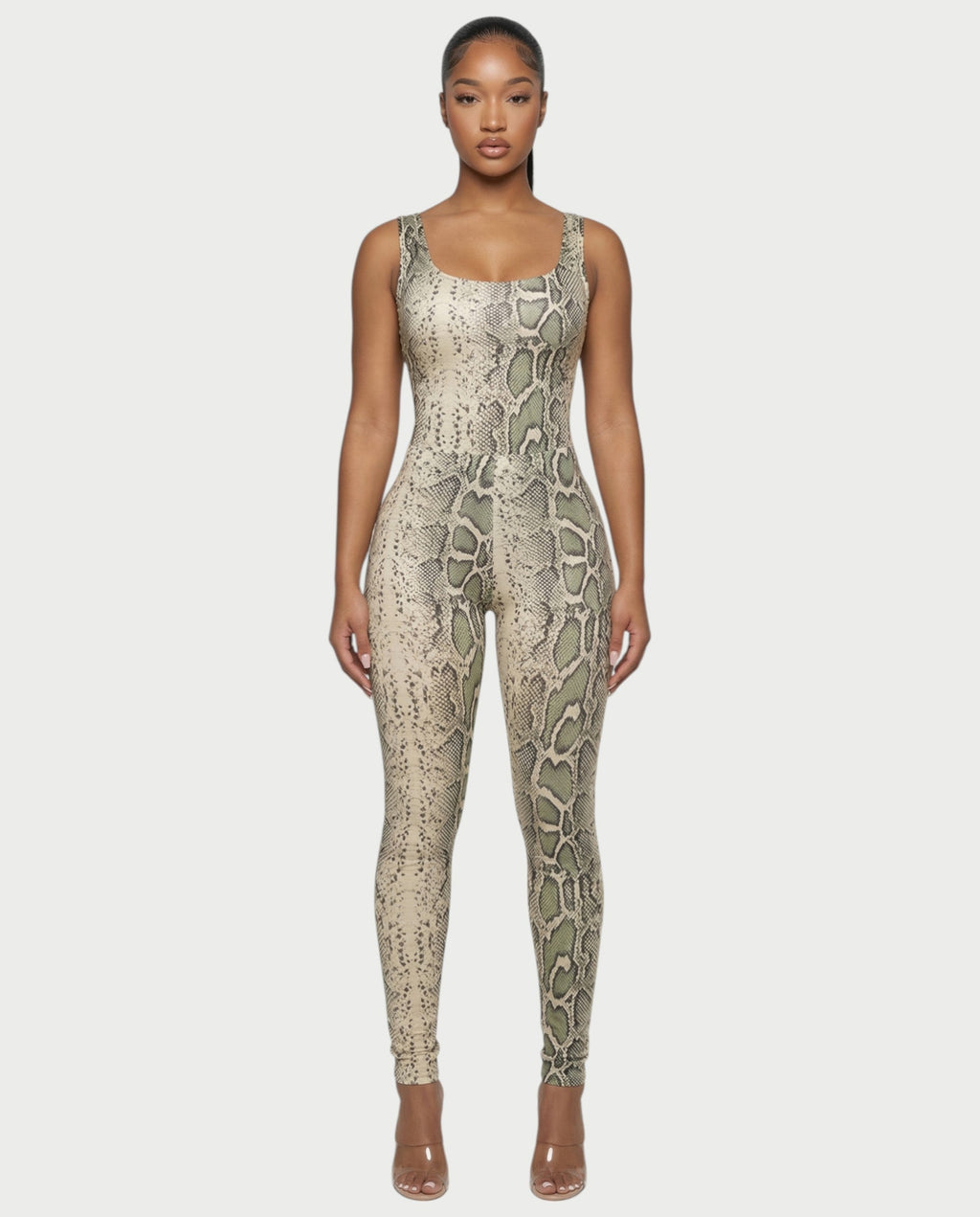 ANNELA Snake Print Bodysuit & Pants Set