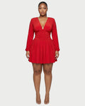 VINNA Waist-cinching Pleated Mini Dress