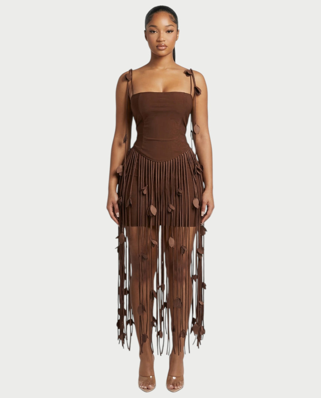 AYONA Camisole Top & High-waisted Tassel Skirt Set