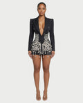 FIOR Pearl & Crystal Blazer Mini Dress