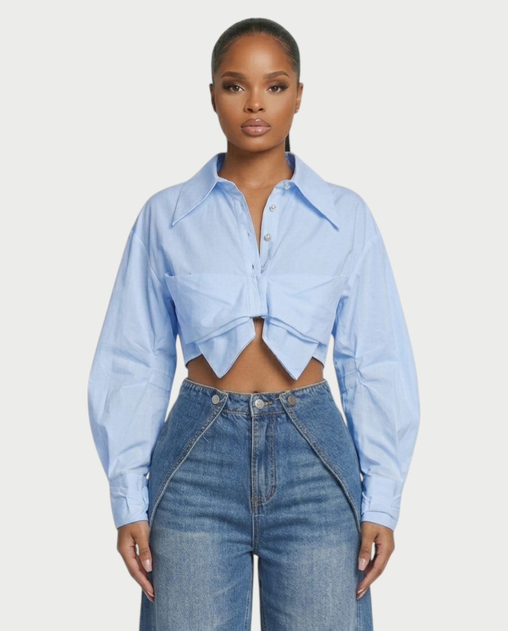 ORLY Cropped Twist Detail Shirt