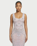 HELMA Pearl & Crystal Beaded Maxi Dress