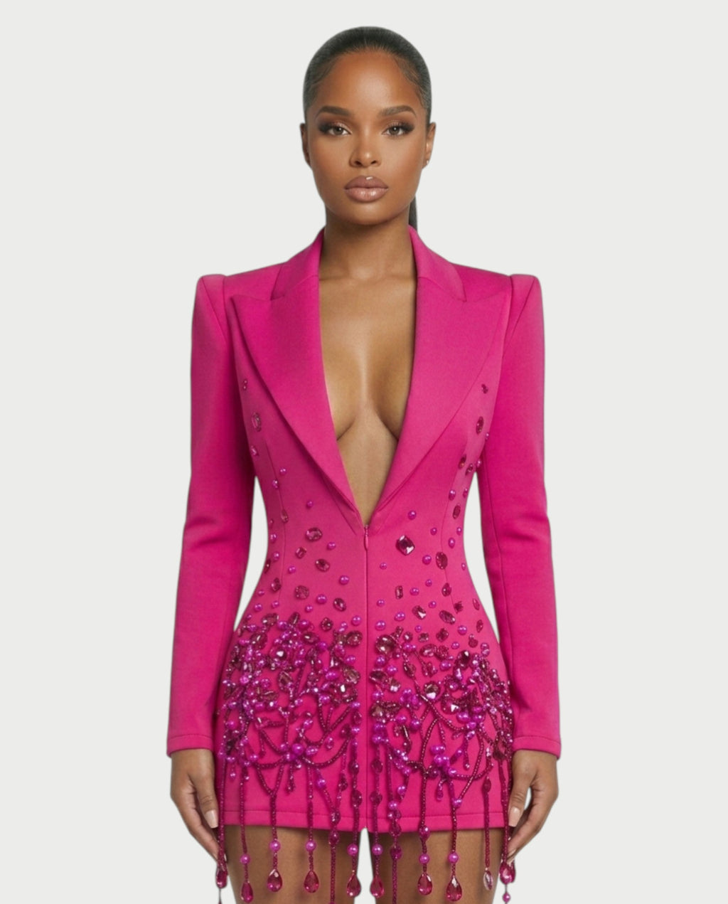 FIOR Pearl & Crystal Blazer Mini Dress