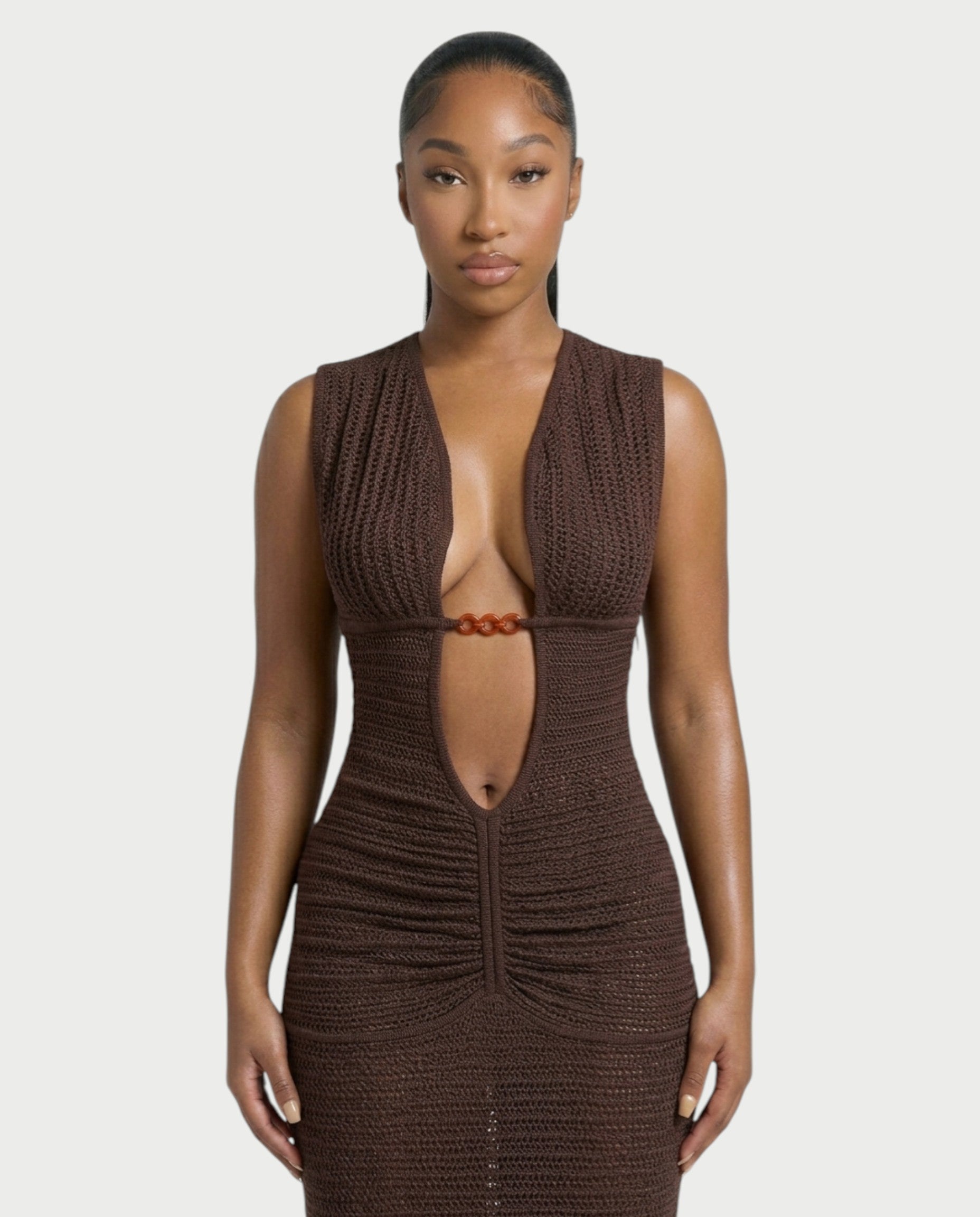 SIONE Crochet Backless Maxi Dress