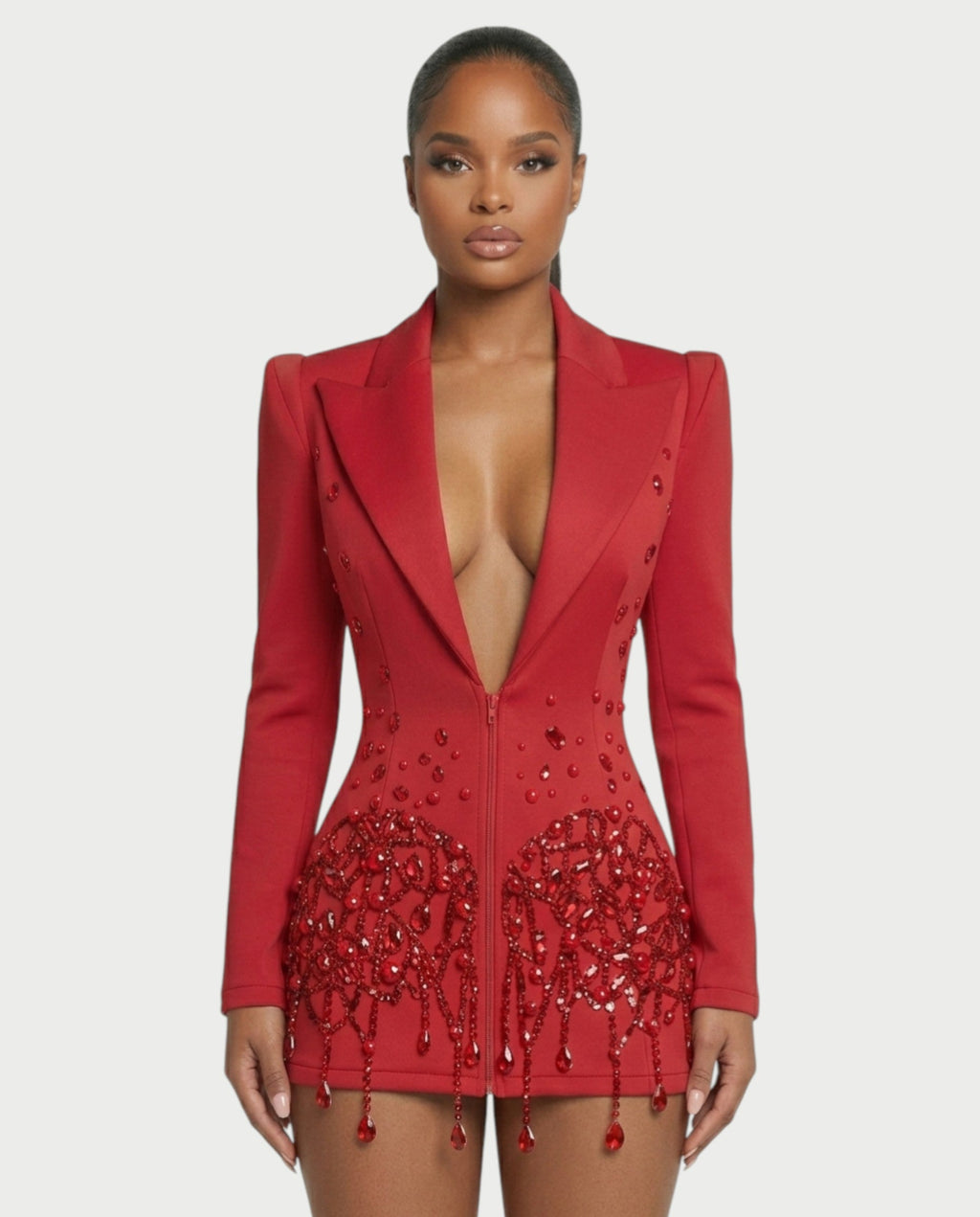 FIOR Pearl & Crystal Blazer Mini Dress