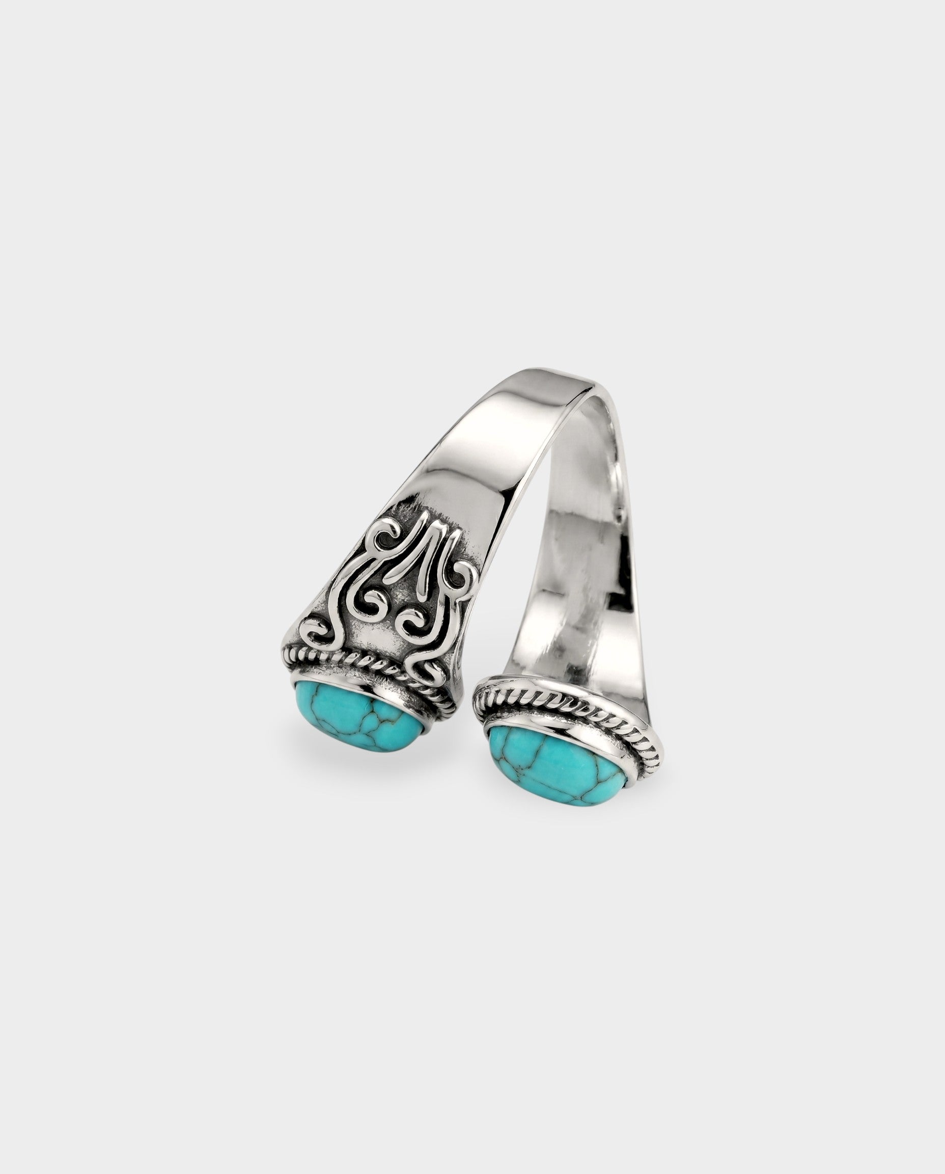 Dual Turquoise Stone Wrap Ring