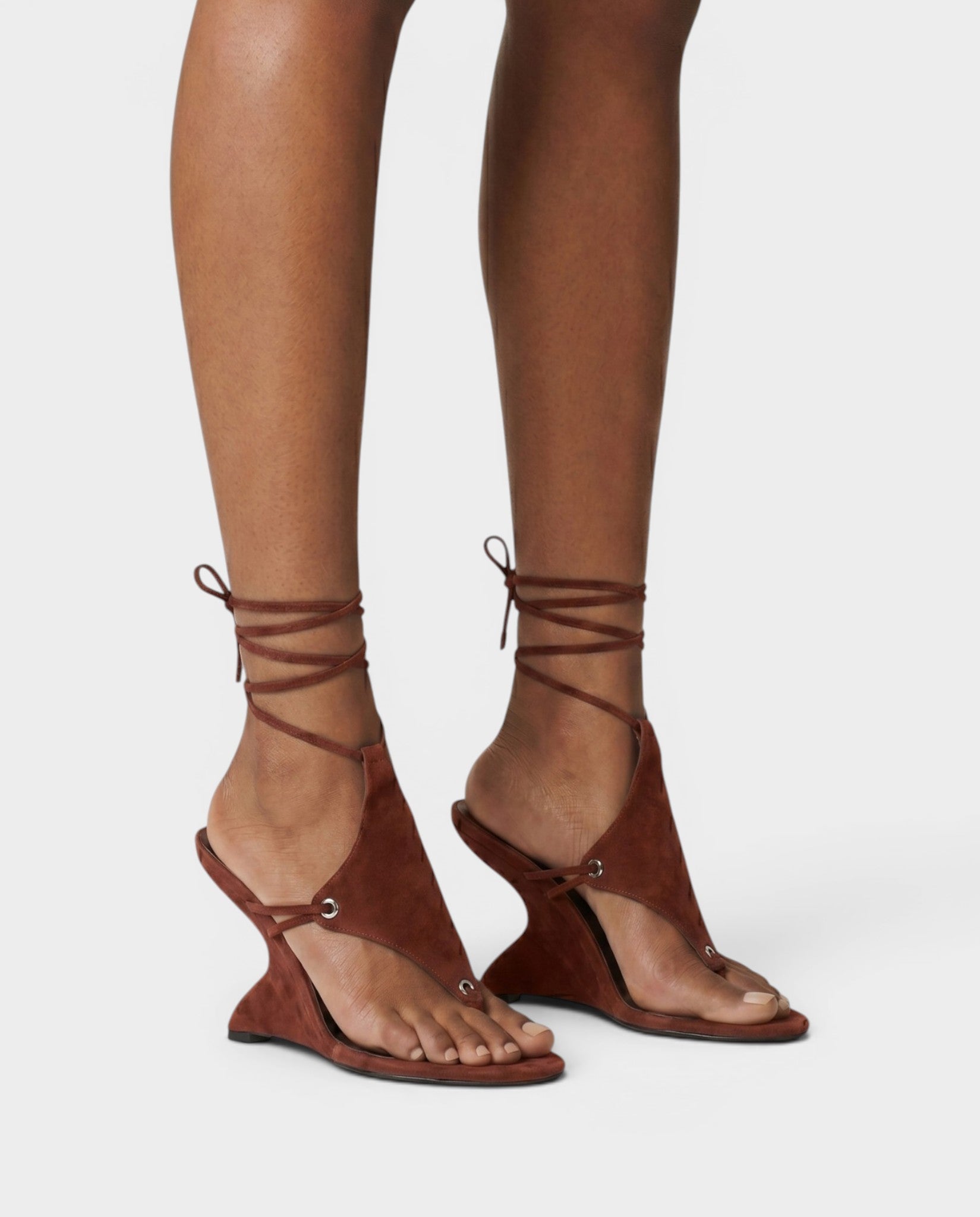 FELICE Lace-Up High-Heeled Wedge Sandals