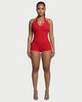 JEYNE Backless Halter Sleeveless Romper