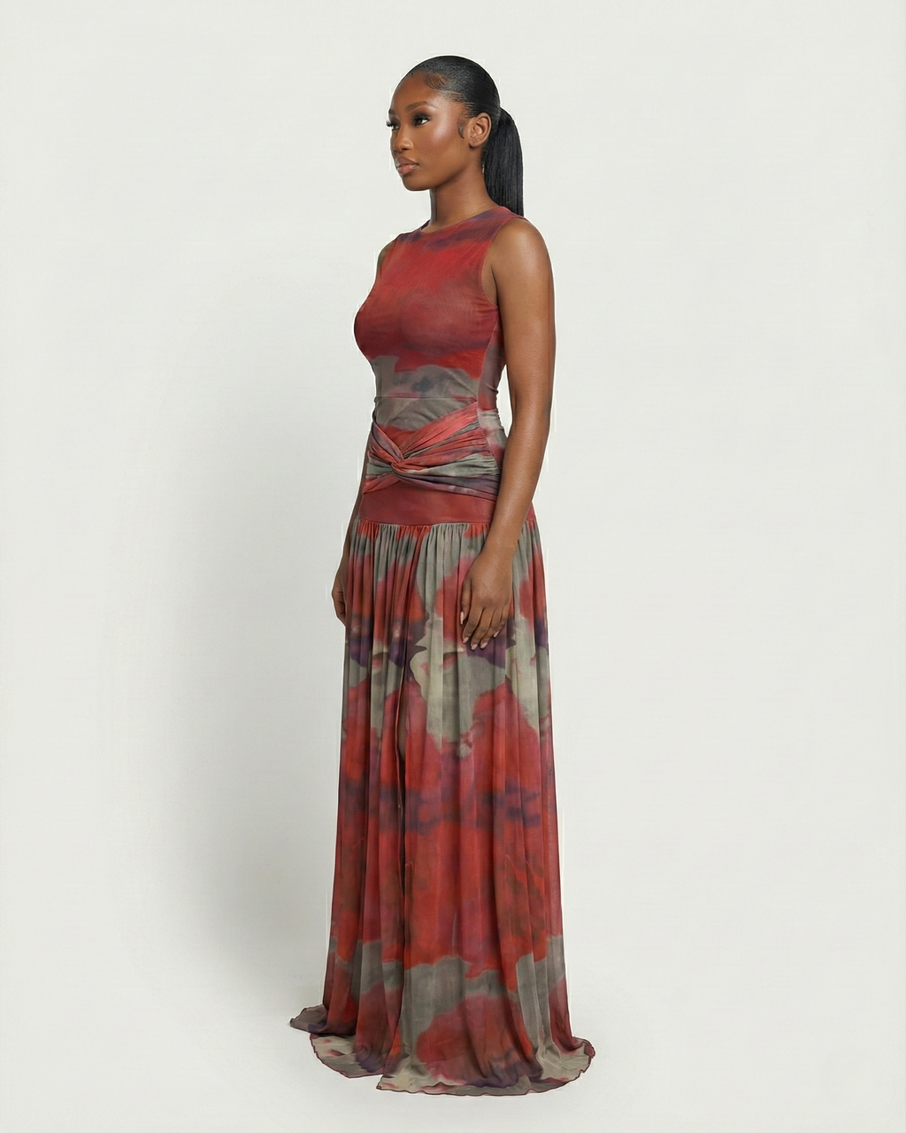 NAIRA Twisted Waist Maxi Dress