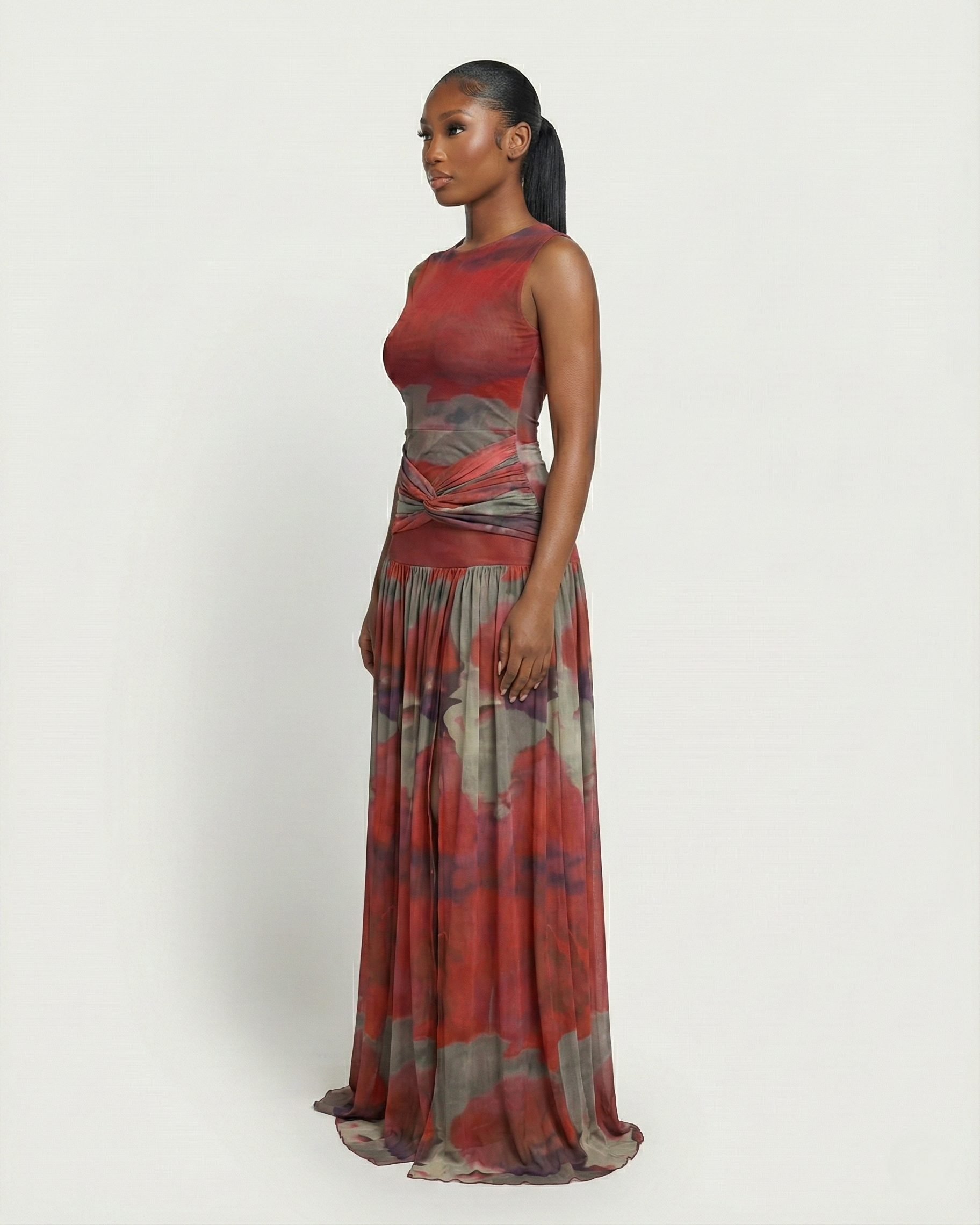 NAIRA Twisted Waist Maxi Dress
