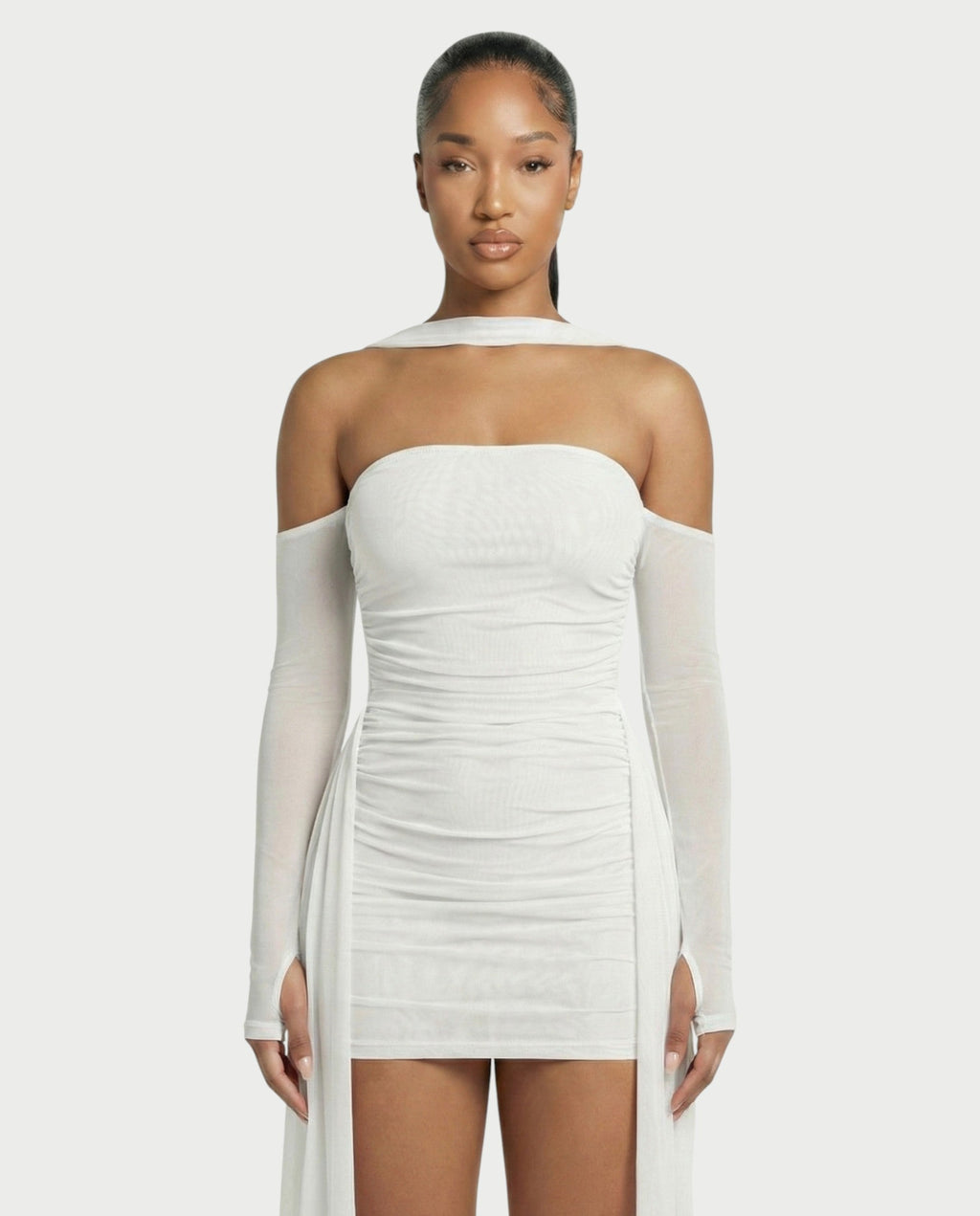 ANNE Strapless Mesh Mini Dress