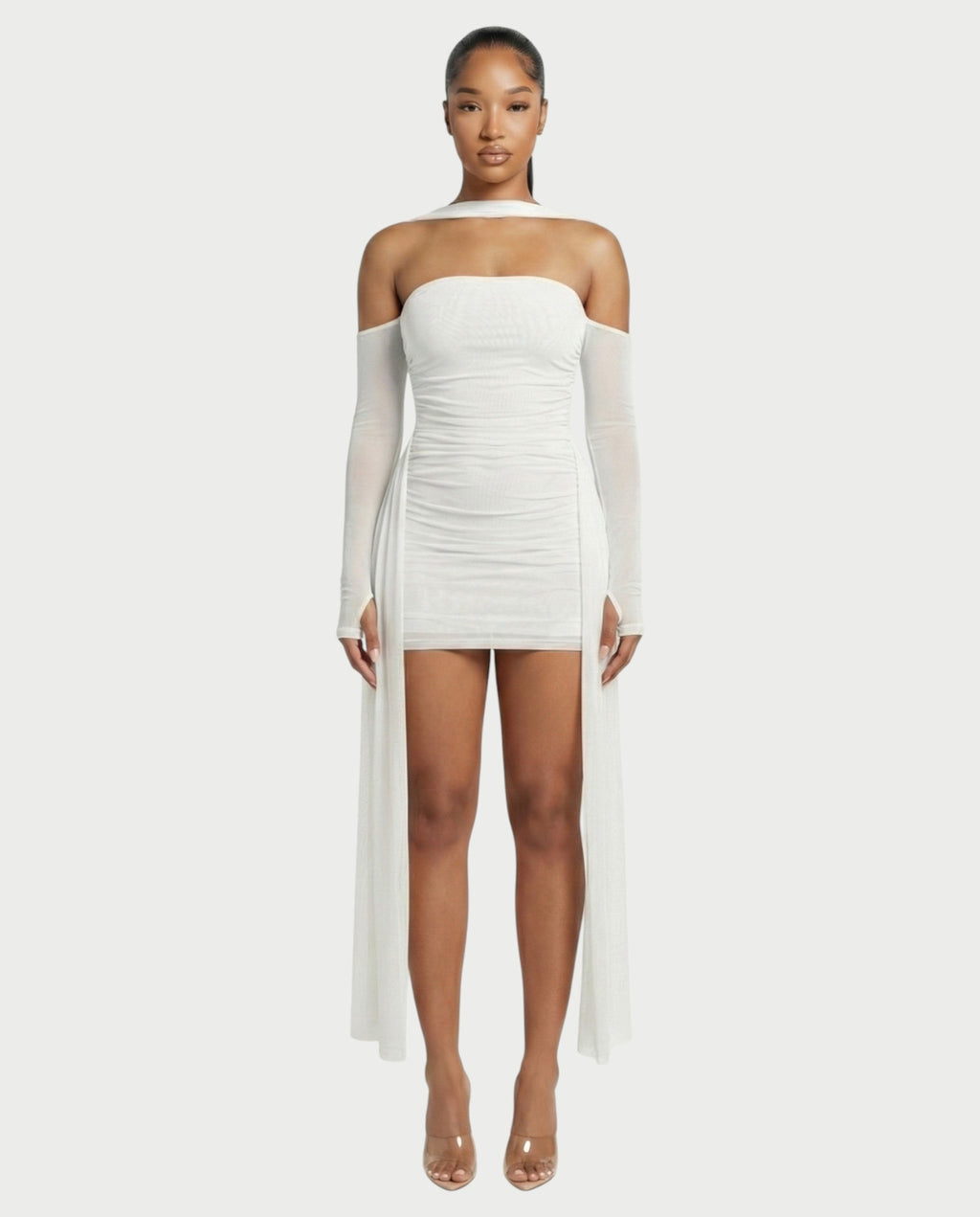 ANNE Strapless Mesh Mini Dress